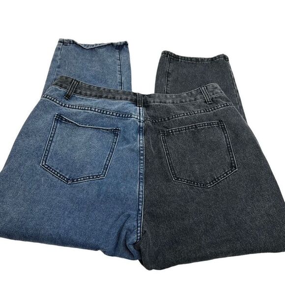 Shein curve spliced blue and black jeans size 1XL - Picture 8 of 14